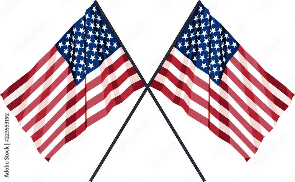 Obraz premium Two US Flag
