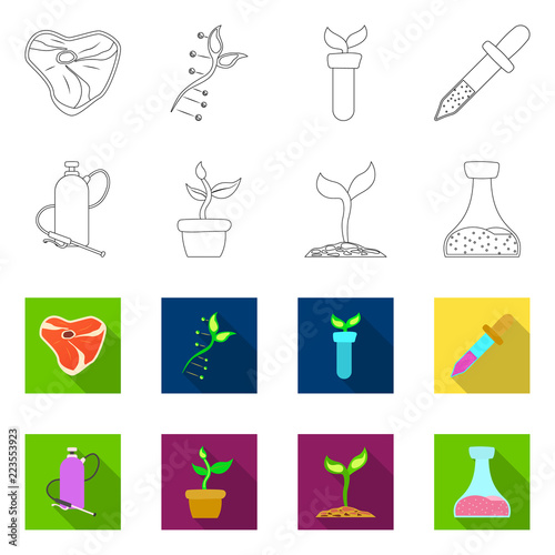 Isolated object of  and  symbol. Set of  and  stock vector illustration.