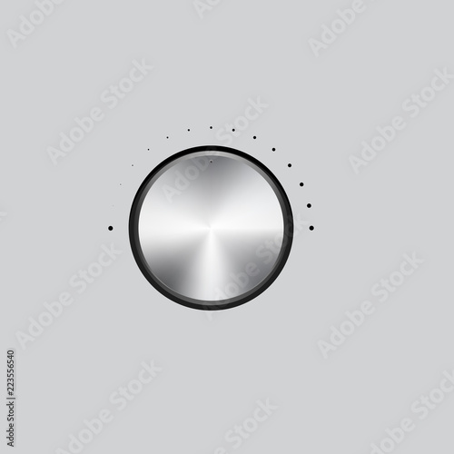Vector illustration of metal volume knob