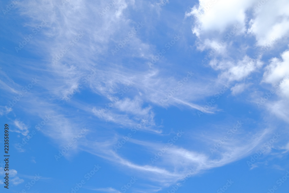 clouds in the blue sky background.