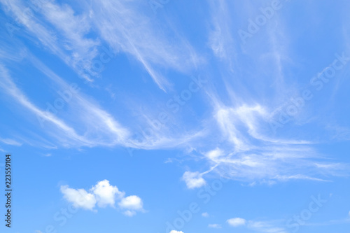 clouds in the blue sky background.