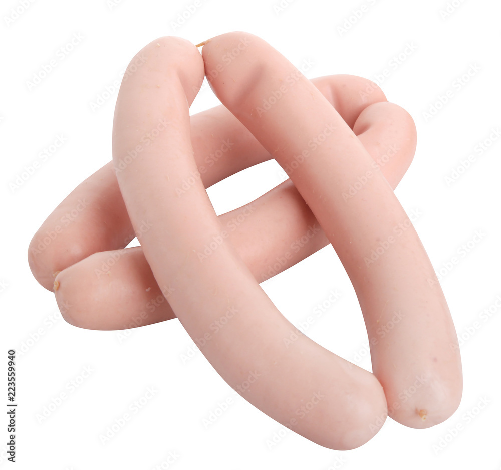 raw hot dog sausage on white background with curve/path - ready to work  Stock Photo | Adobe Stock