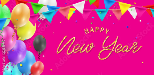 Happy New Year greeting card. Happy New Year background.