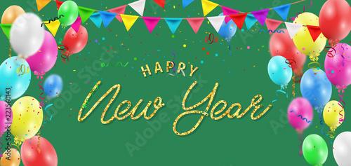 Happy New Year greeting card. Happy New Year background.