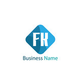 Initial Letter FK Logo Template Design