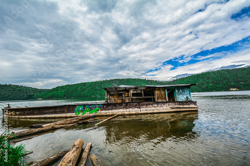 old abandoned boat on the dock