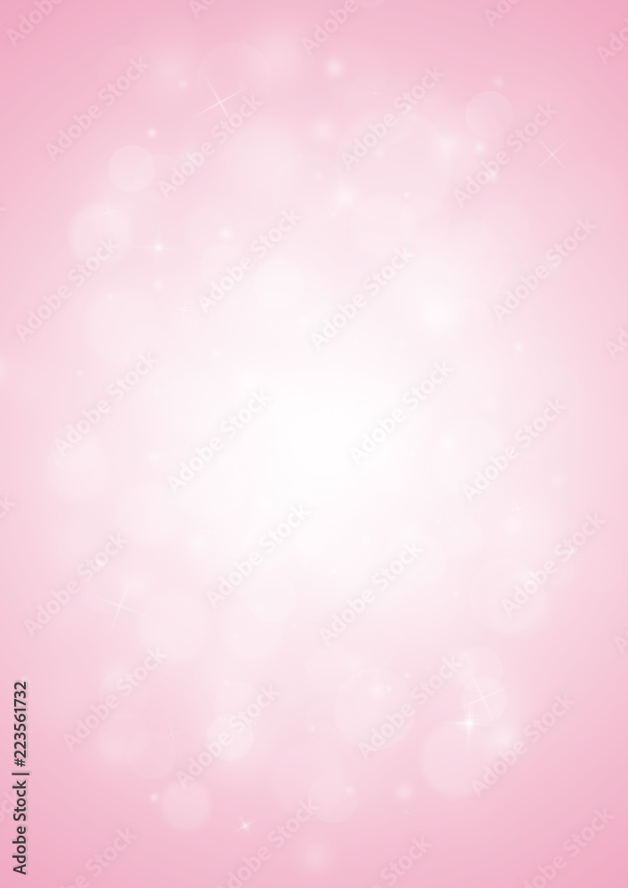 Obraz premium Różowe promienie błyszczące światła z eleganckim pokazem bokeh na scenie streszczenie tło. Pył iskry tło.