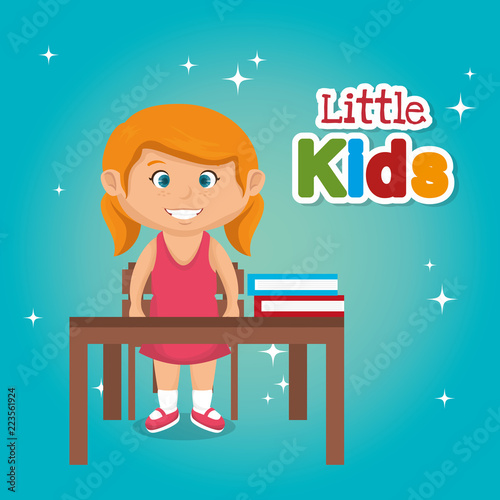 little schoolgirl in the classroom