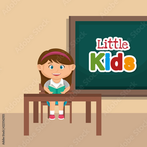 little schoolgirl in the classroom