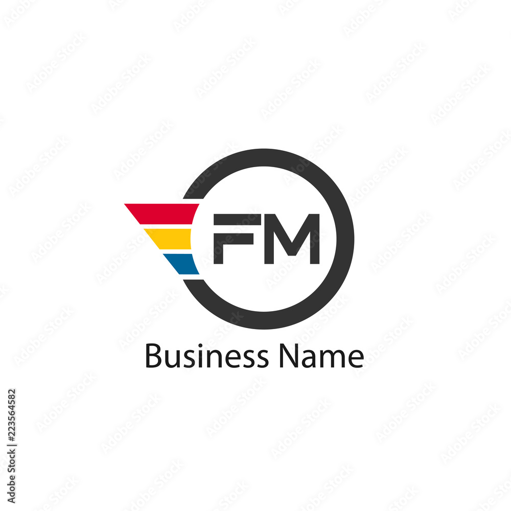Initial Letter FM Logo Template Design