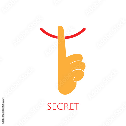 Shh! Secret gesture icon logo vector graphic design