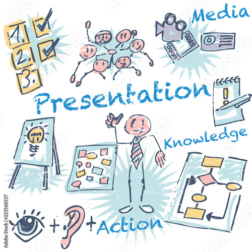 Strichmännchen und Präsentation