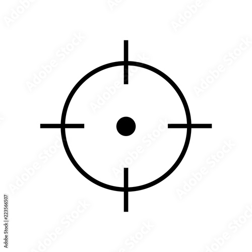 Crosshair  icon silhouette, logo on white background
