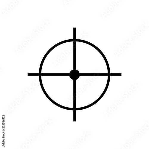 Crosshair  icon silhouette, logo on white background