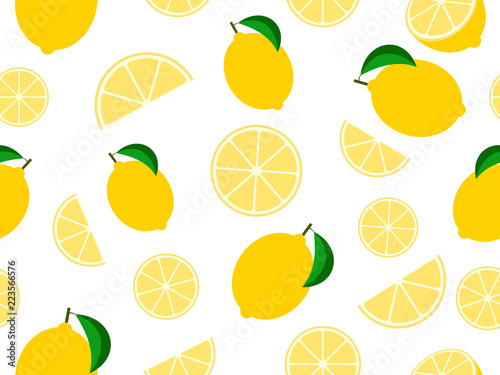 Seamless pattern mixed lemon fruit background - Vector illustration
