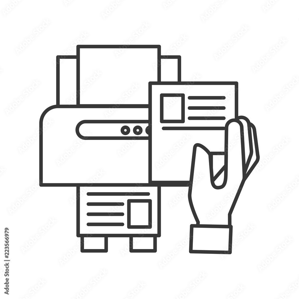 hand holding paper copy printer machine
