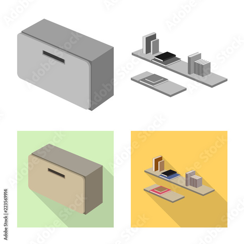Vector illustration of bedroom and room icon. Collection of bedroom and furniture vector icon for stock. © Svitlana