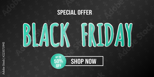 Black Friday Sale - design of modern banner. Vector.