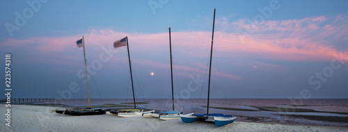 Sailboats at Sunset Long Beach, MS
