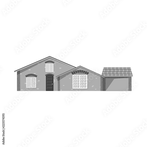 Vector design of building and front sign. Set of building and roof vector icon for stock.