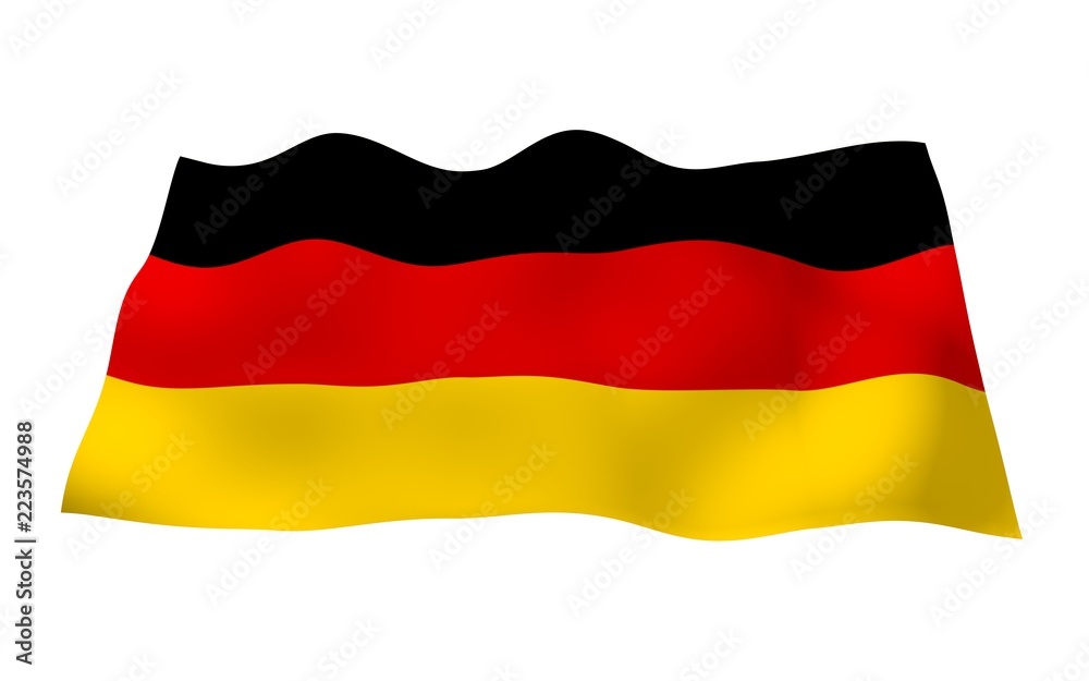 Flag of Germany. Wide format 3D illustration. State symbol of the Federal Republic of Germany. 3D rendering Flag of Germany. Wide format 3D illustration. State symbol of the Federal Republic of Germany. 3D rendering