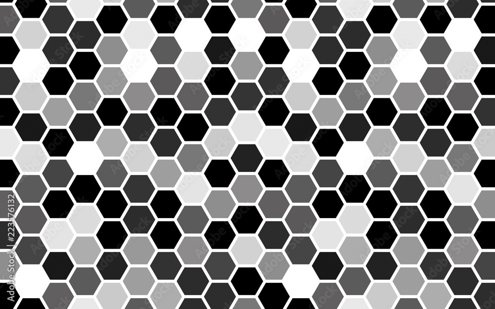 White honeycomb with a gradient color. Isometric geometry. 3D illustration White honeycomb with a gradient color. Isometric geometry. 3D illustration