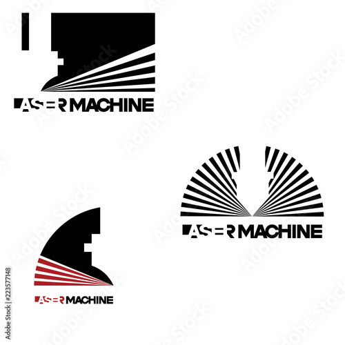 

Iliumustration consisting of two CNC machine images in the form of a symbol or logo. Laser cutting, engraving.

