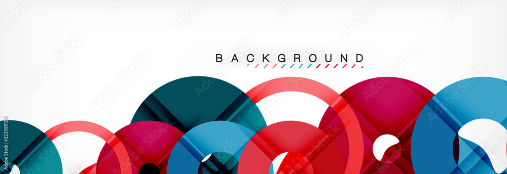 Colorful rings on grey background, modern geometric pattern design. Vector business or technology presentation design template, brochure or flyer pattern, or geometric web banner Colorful rings on grey background, modern geometric pattern design. Vector business or technology presentation design template, brochure or flyer pattern, or geometric web banner