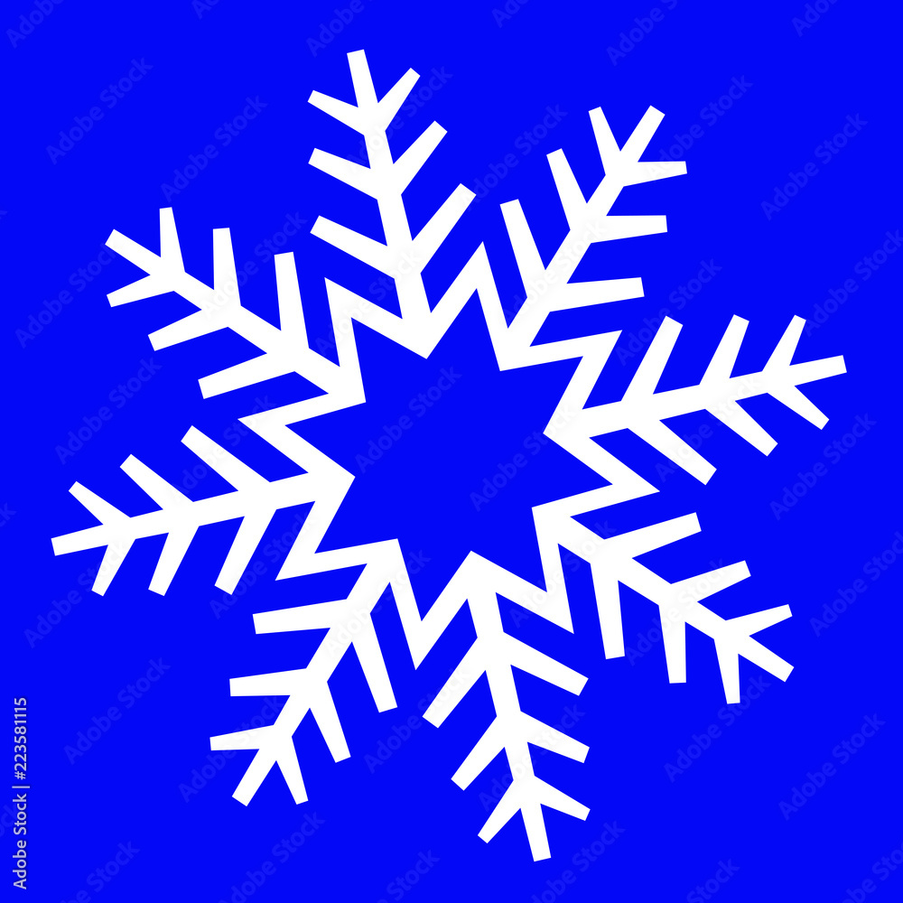 white snowflake on blue background white snowflake on blue background