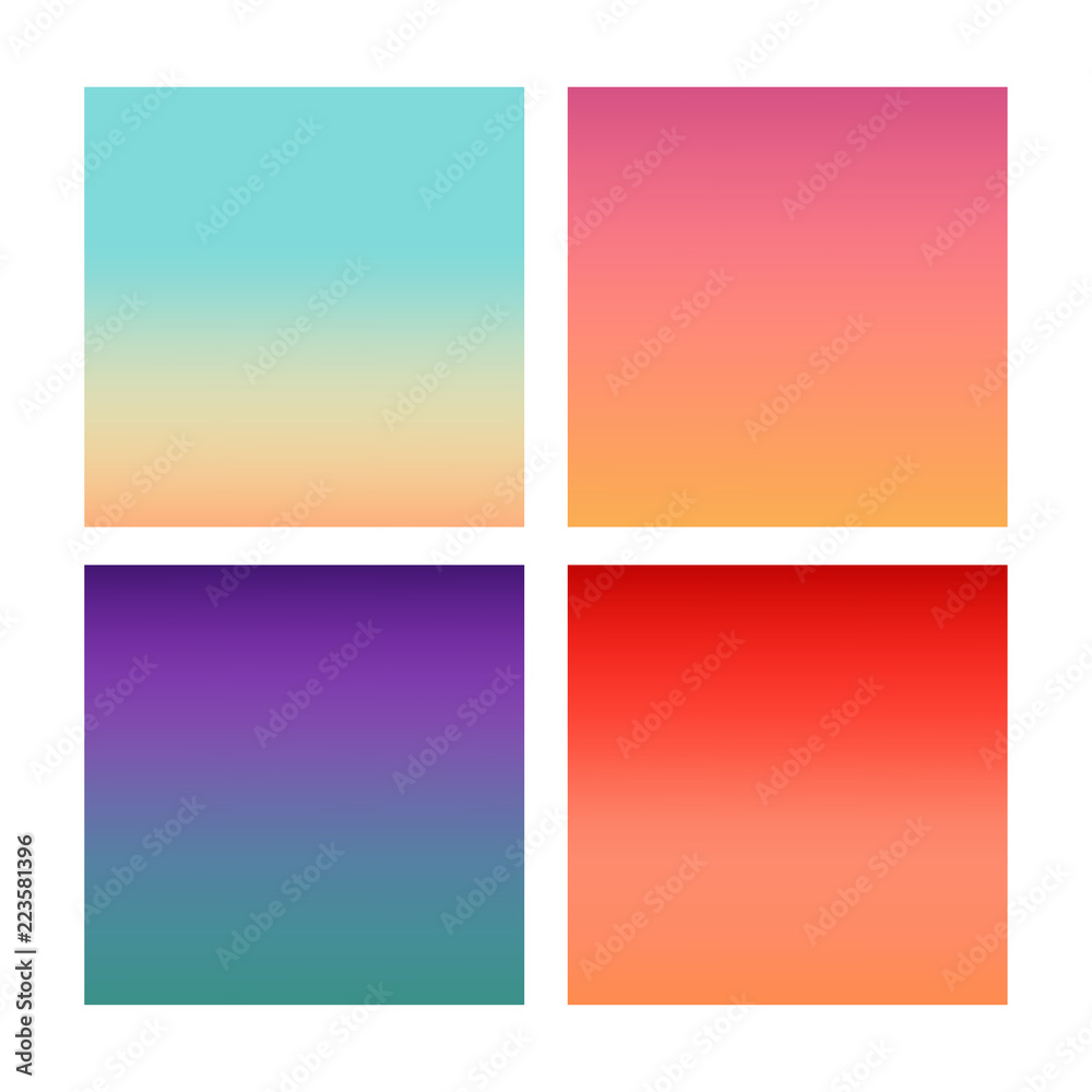 Set of abstract vector backgrounds blue, pink, purple and orange.