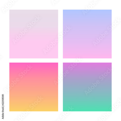 Set of abstract vector backgrounds blue, pink, purple and orange.