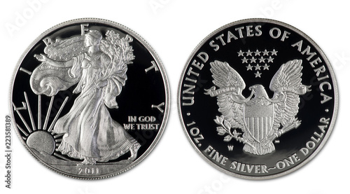 Obraz na płótnie Silver Eagle Dollar.