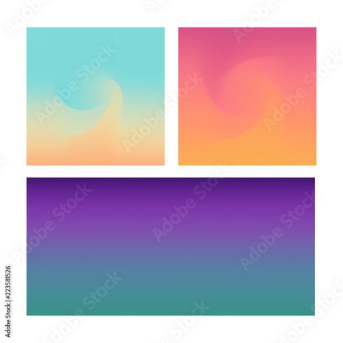 Set of abstract vector backgrounds blue  pink  purple and orange.