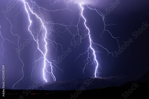 Lightning bolt thunderstorm background