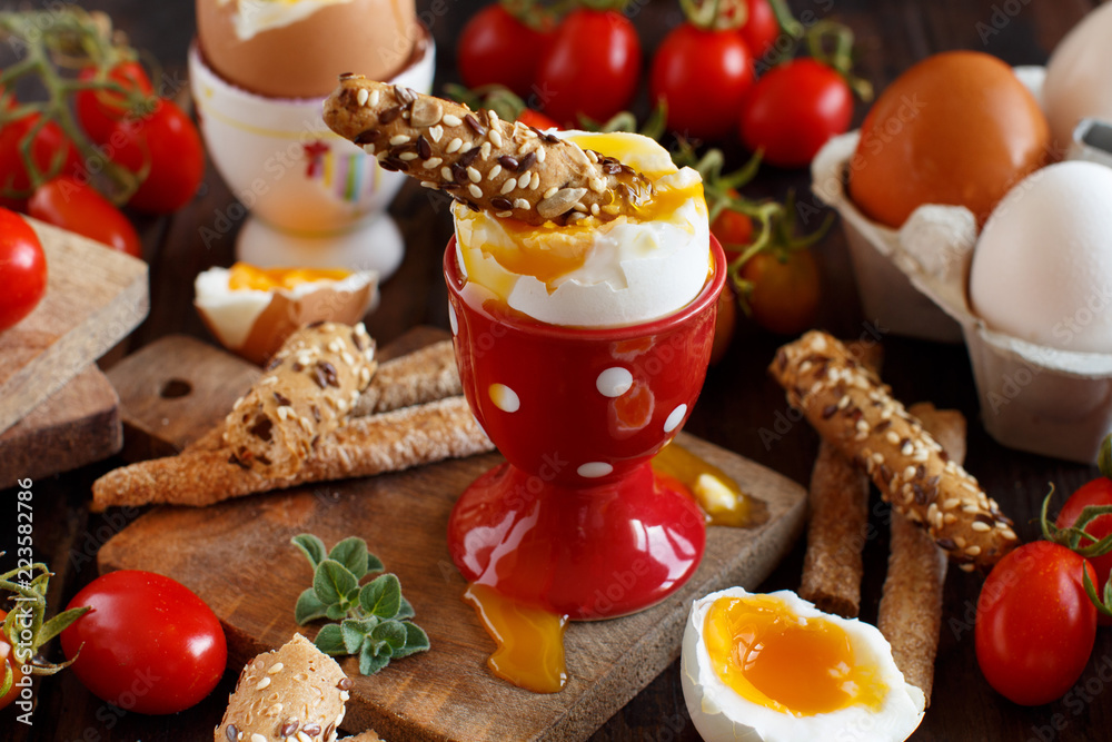 Soft-boiled egg with crisp bread Soft-boiled egg with crisp bread