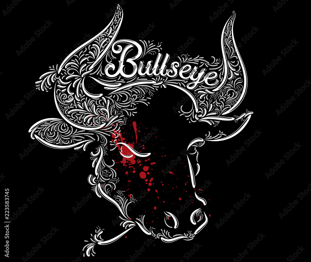 vector decorative bull head design for men, women and teens tattoo or  t-shirt Stock Vector | Adobe Stock