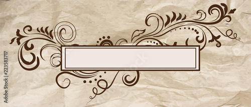 Ornamental doodle floral frame