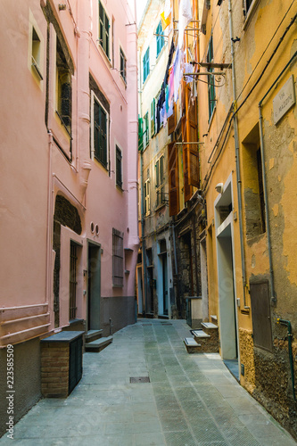Traditional street in a summer day in Vernazza, Italy. © petrustan
