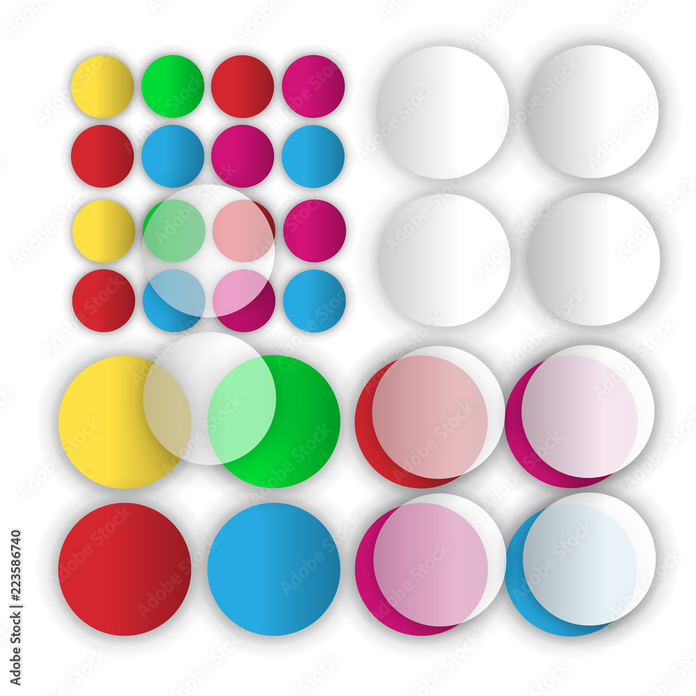 Small and large circles. Small and large circles.