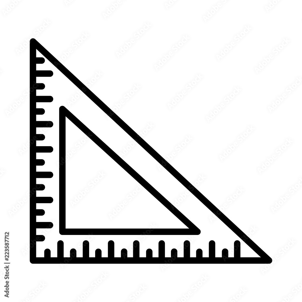 Triangle ruler outline icon