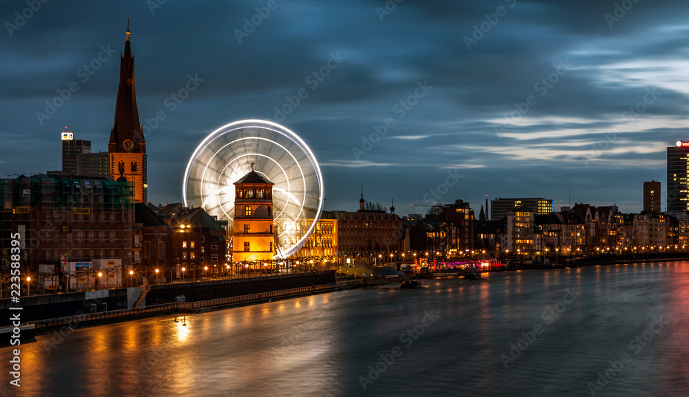 Ferris wheel in old town Dusseldorf.