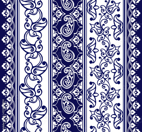 Collection of Eastern seamless borders