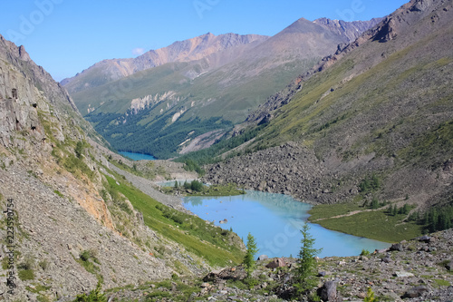 Turquoise lake in the mountains. Altai, Russia