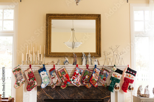 Christmas Stockings on a mantle
