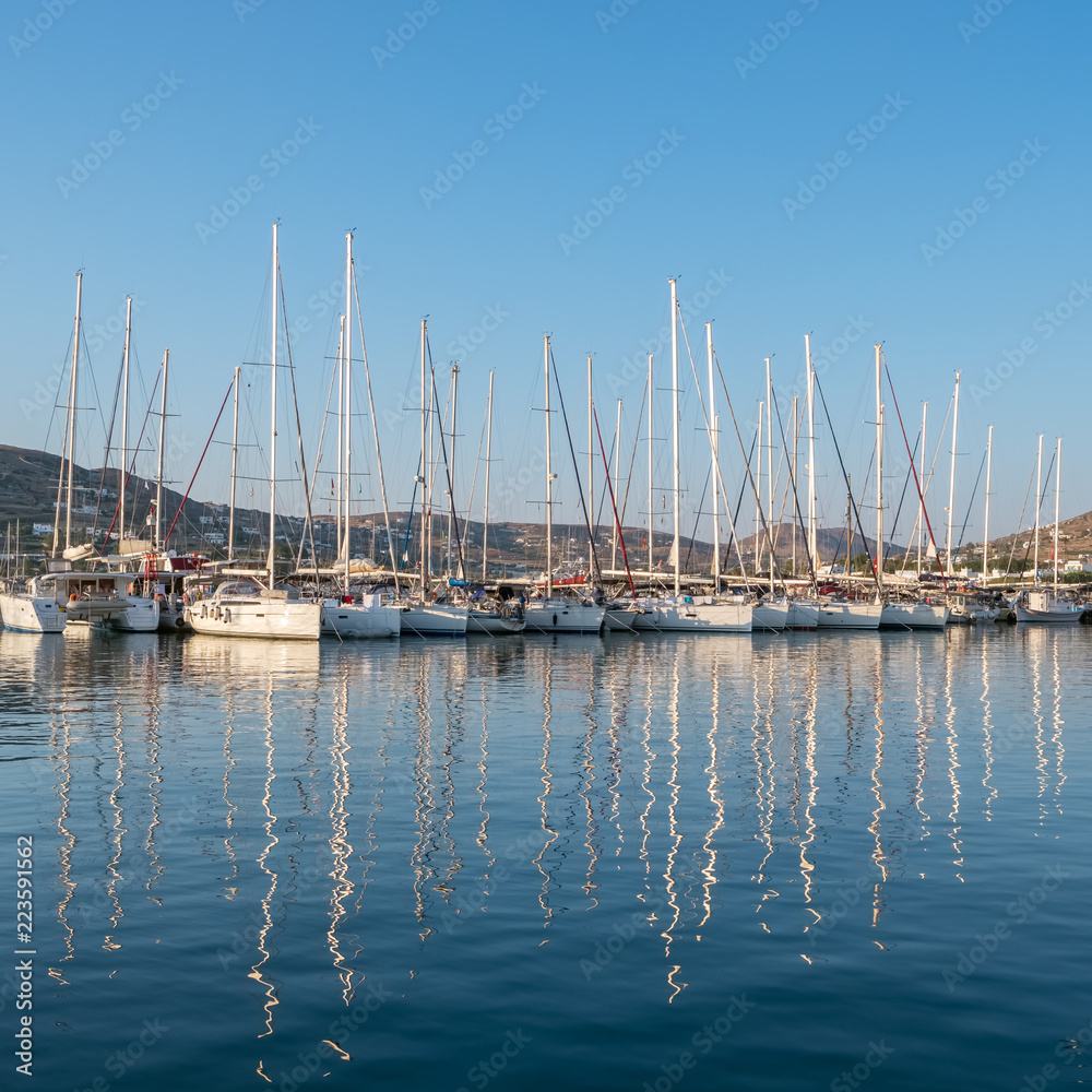 Marina port at Paros island in Greece