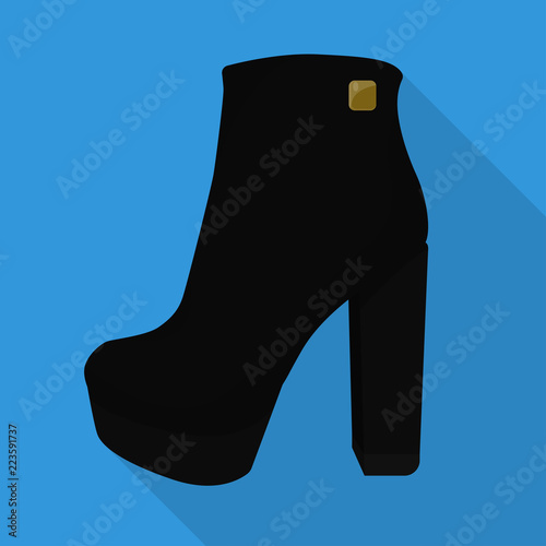 chunky woman boots isolated flat icon vector