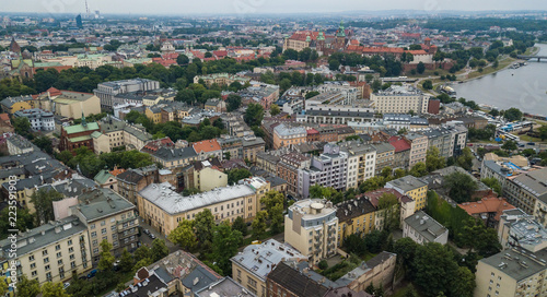 Fototapeta Naklejka Na Ścianę i Meble -  aerial view of the Old Town in Krakow