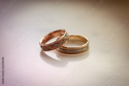 Wedding rings from gold of different shades