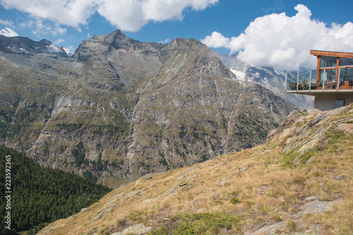 alpine mountain landscape in switzerland, view from Heidbodme 2400m ü. M. canton valais photo