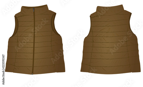 Brown vest. vector illustration